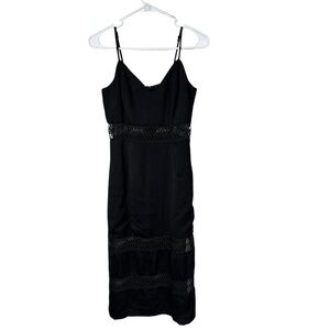 Storia Black Midi Dress with Cut Out Accents Small